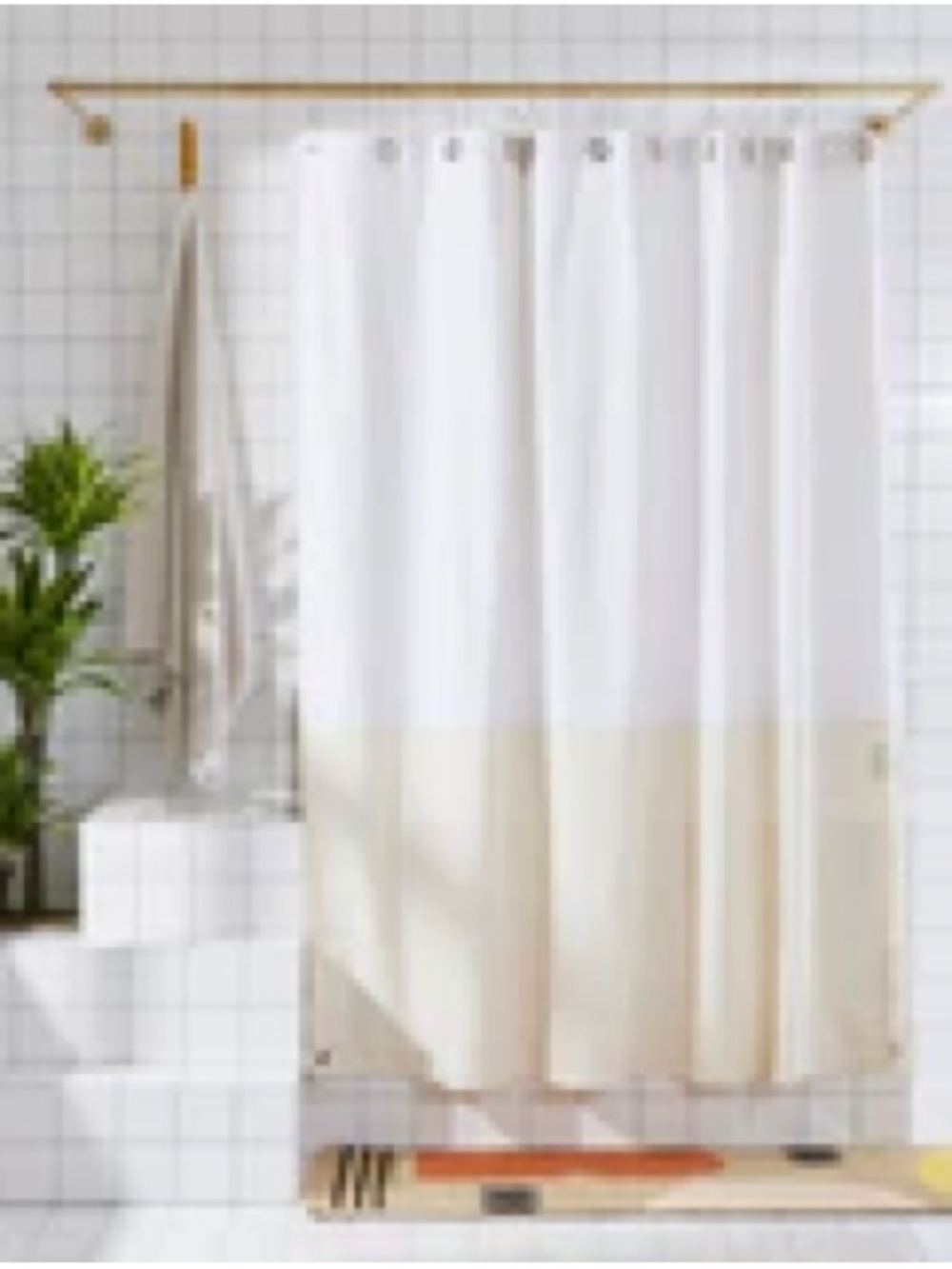 Quiet Town canvas shower curtain